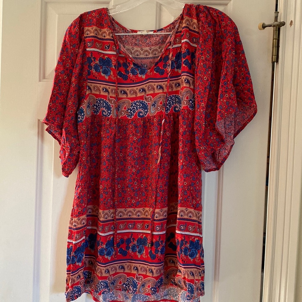 Jodifl Red white and blue paisley Top